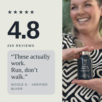 Rated 4.8 from 269 reviews, beside a verified customer quote: these actually work, run don't walk.