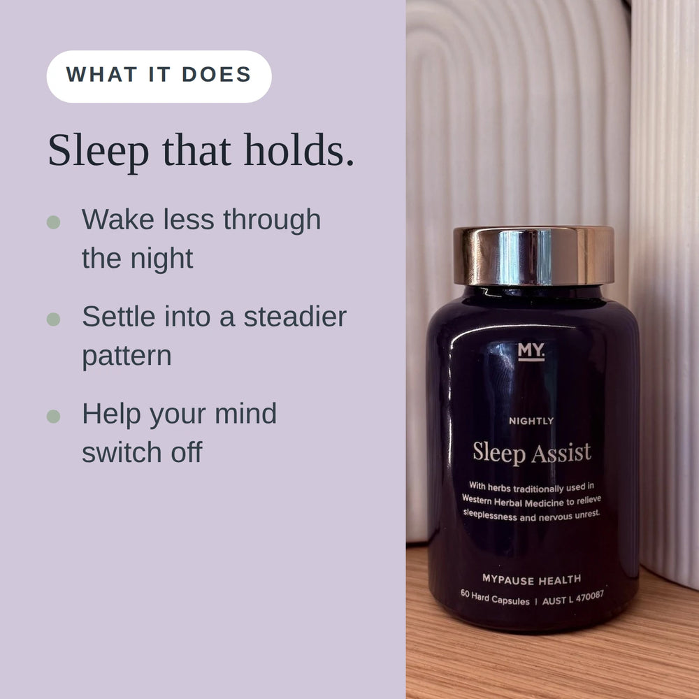 Sleep Assist helps reduce disturbed sleep and supports healthy sleeping patterns.