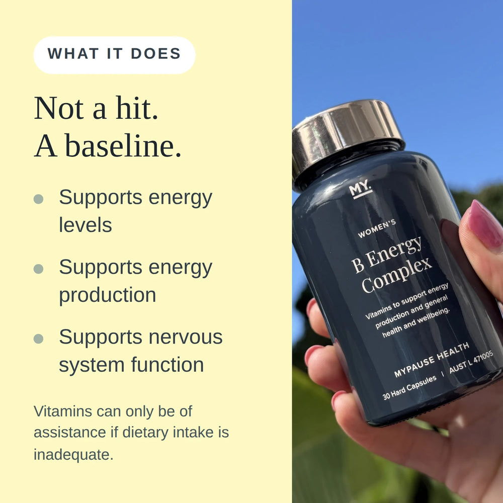 B Energy Complex supports energy levels, energy production and nervous system function.