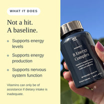 B Energy Complex supports energy levels, energy production and nervous system function.