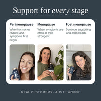 Support for every stage: three real MyPause customers for perimenopause, menopause and post menopause.