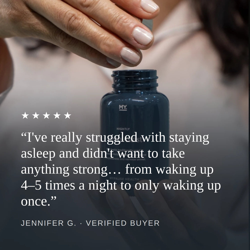 Five-star customer review of MyPause Sleep Assist.