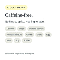 B Energy Complex is caffeine-free and contains no sugar, gluten, dairy, egg, nuts or soy.