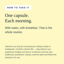 Take one B Energy Complex capsule each morning with water.